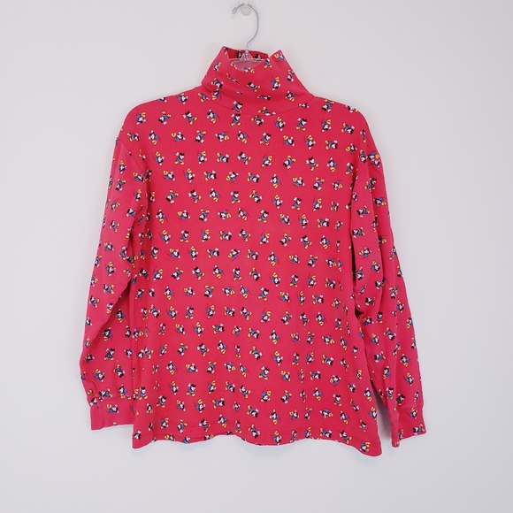 Mickey and Co Disney Vintage Red Print Turtleneck Size Medium or Large - Picture 1 of 10